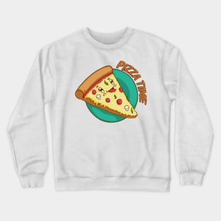 Kawaii Pizza Time Crewneck Sweatshirt